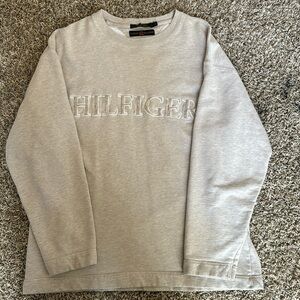 Vintage Tommy Hilfiger Cream Oversized Sweatshirt, Size Large